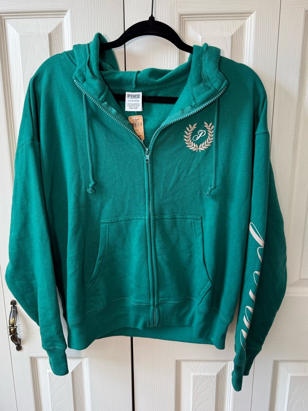 NWT PINK Victoria’s Secret Everyday Fleece Relaxed Full Zip Hoodie Womens Size S